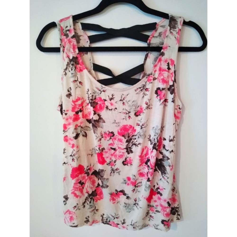 Retro doll Pink rose tank top